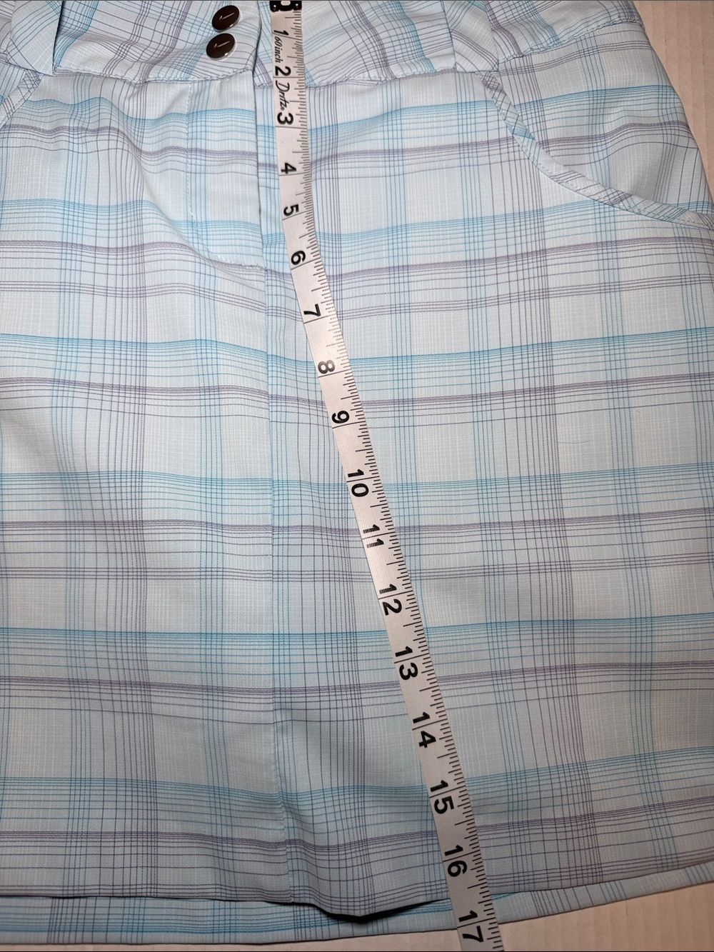 Nike Golf Club Women's Dri-FIT Plaid Blue Purple Skort Size 2 - Picture 9 of 10